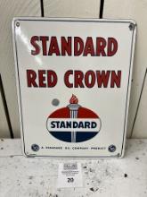 Standard Red Crown Standard Oil Company original Gas Pump Plate