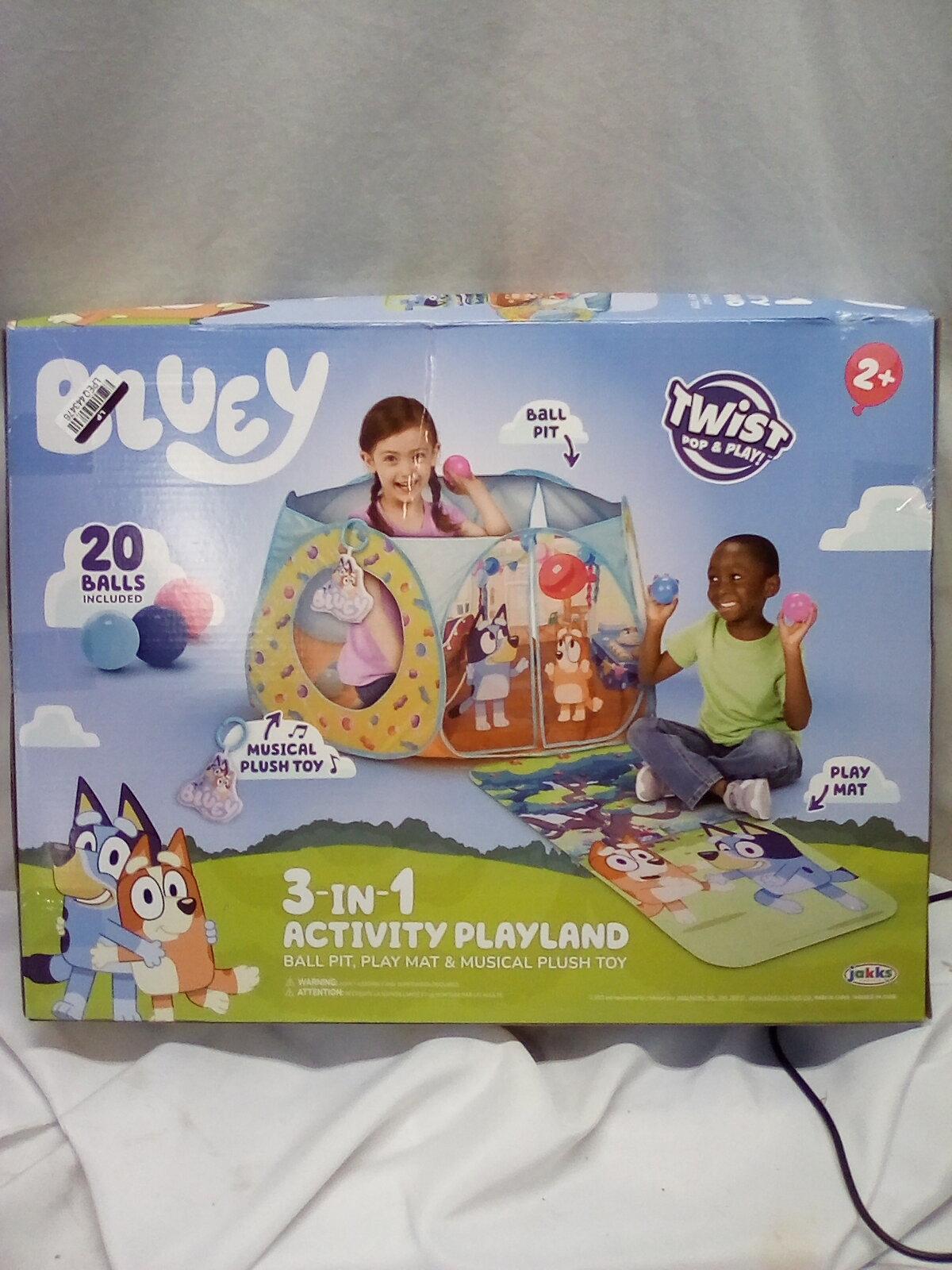 Bluey 3-in1 Activity Playland Ball Pit, Play Mat & Musical Plush Toy