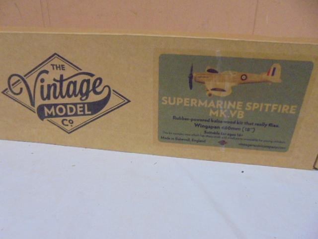 The Vintage Model Co Supermarine Spitfire MK V8 Rubber Powered Balsa Wood Model Kit