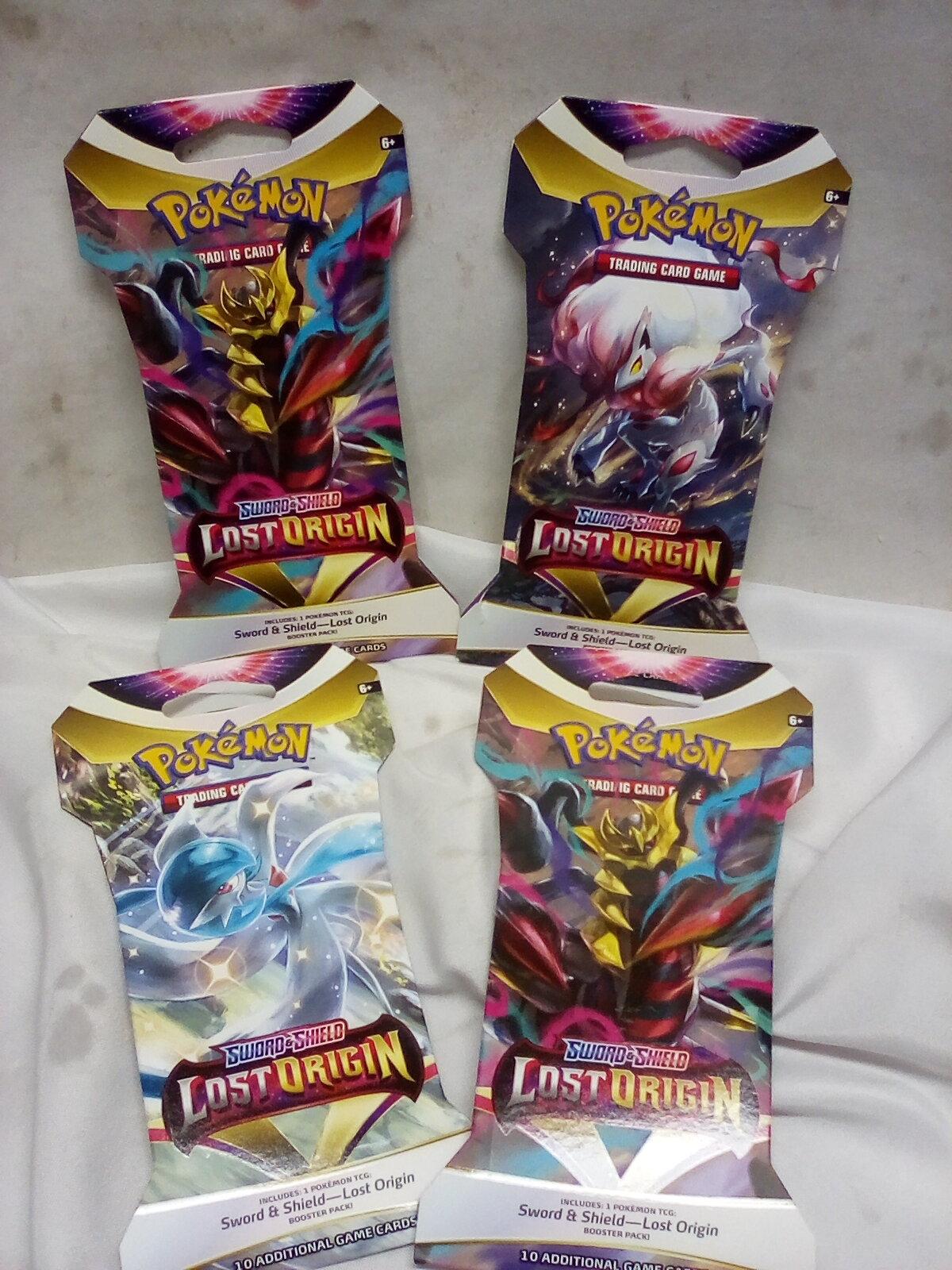 Pokemon Trading Cards. Sword & Shield Lost Origin. Qty 4 Packs.