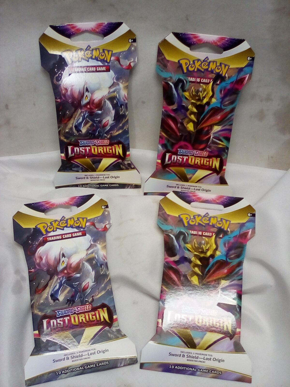 Pokemon Trading Cards. Sword & Shield Lost Origin. Qty 4 Packs.