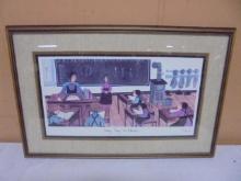 P. Buckley Moss Framed & Matted Reading 'Riting & Aurrithmtic Offset Litho