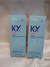 KY Jelly Classic Water Based Personal Lubricant Qty 2- 4 oz Bottles.