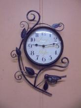 Metal Art Clock w/ Bird