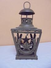 Metal Horseshoe & Star Candle Lantern