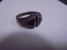 Ladies Sterling Silver & Black Onyx Ring