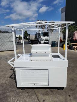 60 in. x 39 in. White Custom Snack and Merchandise Cart