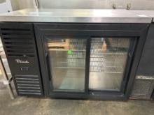 True 48 in. 2 Sliding Glass Dr. Refrigerated Back Bar