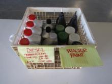 BOX OF MISC. OILS & PAINTS