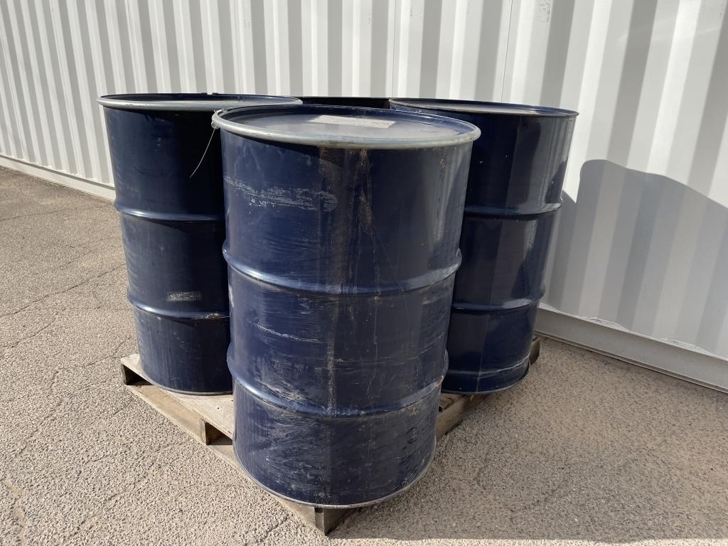 (4)pcs - 50 GAL Food Grade Blue Steel Drums