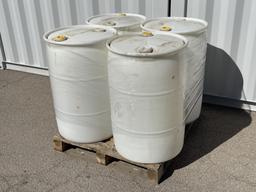 (4)pcs - 55 GAL Food Grade White Plastic Drums