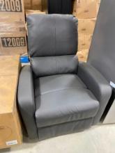 LEATHER RECLINER ON SWIVEL