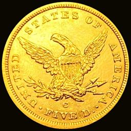 1842-C $5 Gold Half Eagle CHOICE BU