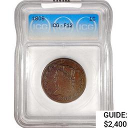 1809 Classic Head Large Cent ICG F12