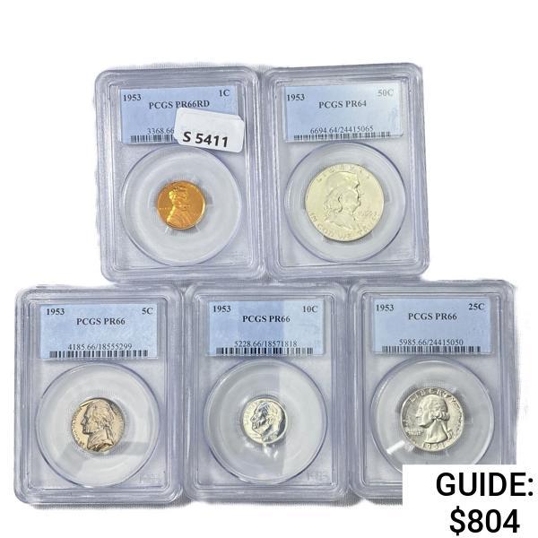 1953 US Proof Set (5 Coins) PCGS