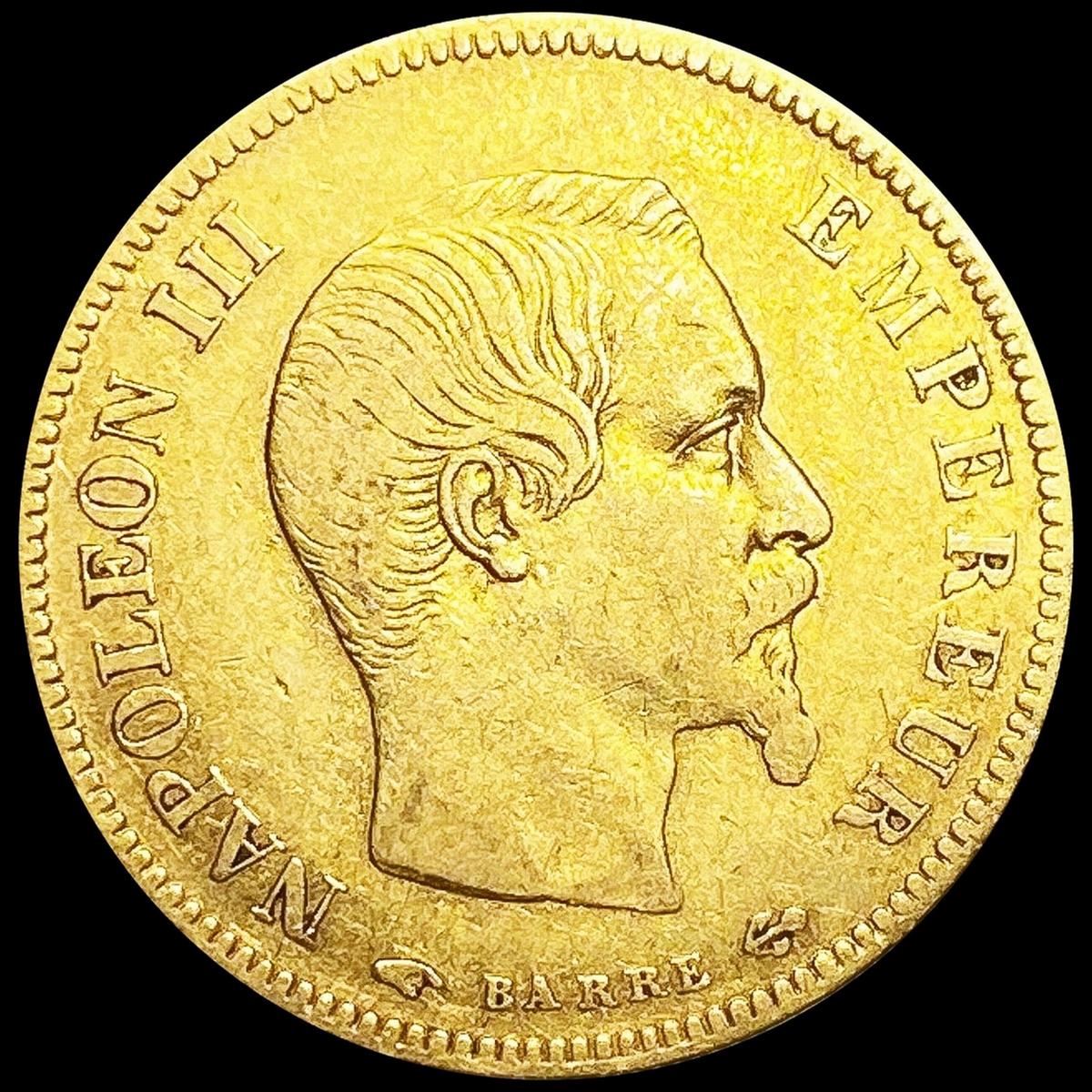 1856 France .0933oz Gold 10 Francs NICELY CIRCULAT