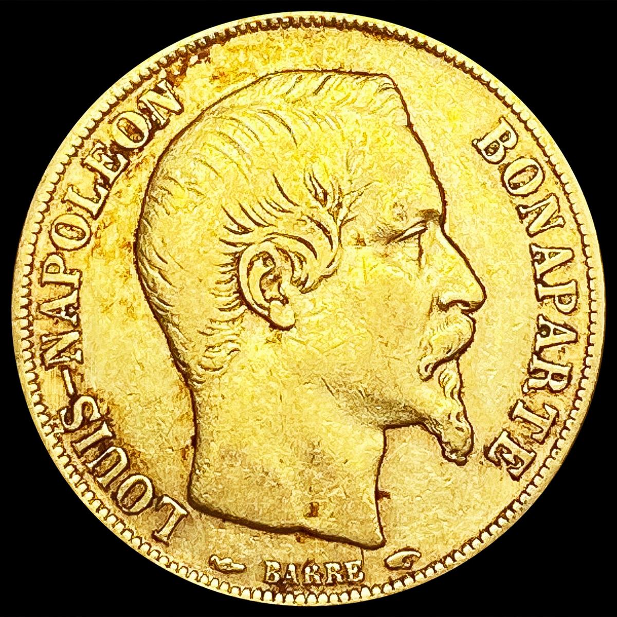 1852-A France .1867oz Gold 20 Francs CLOSELY UNCIR