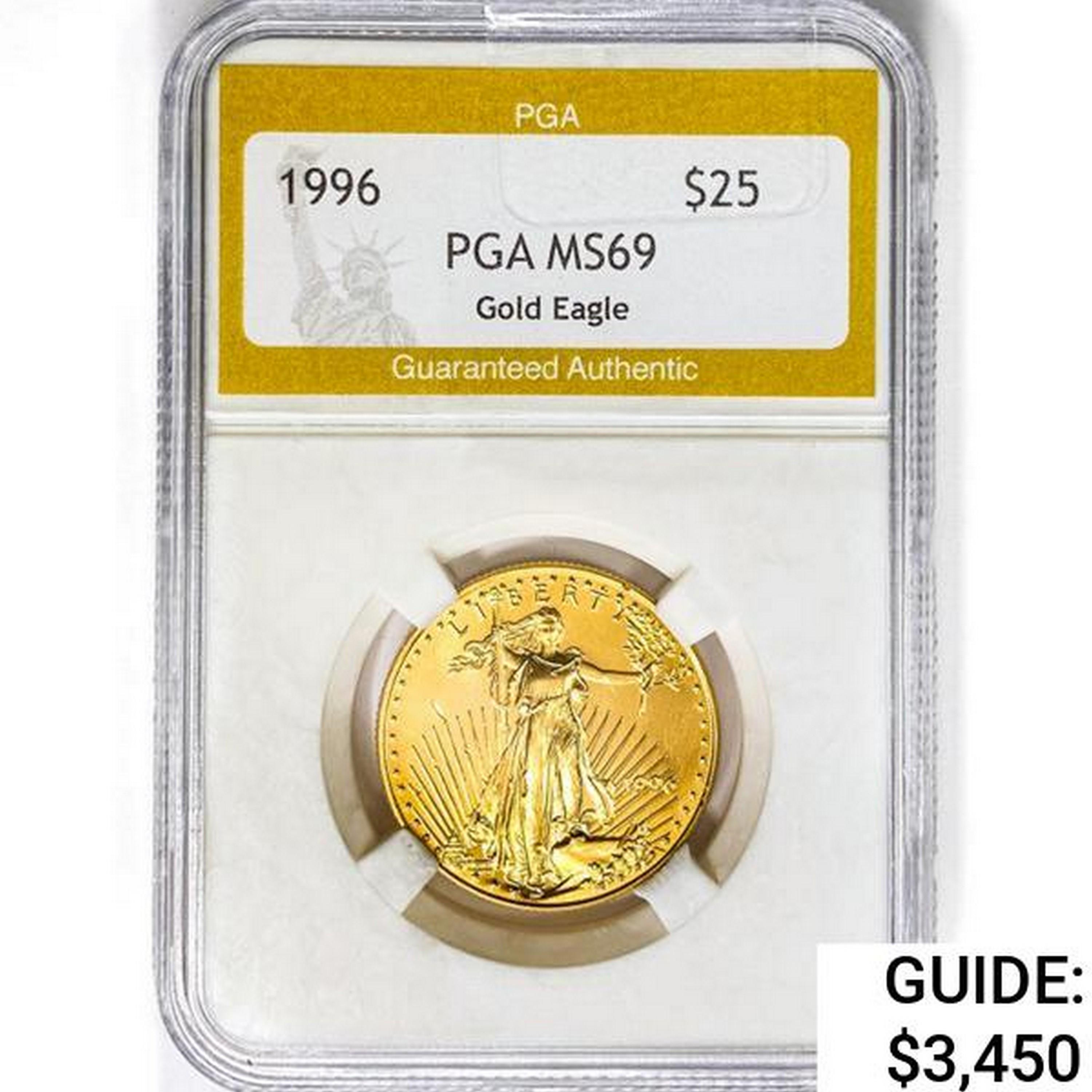 1996 $25 1/2oz. American Gold Eagle PGA MS69