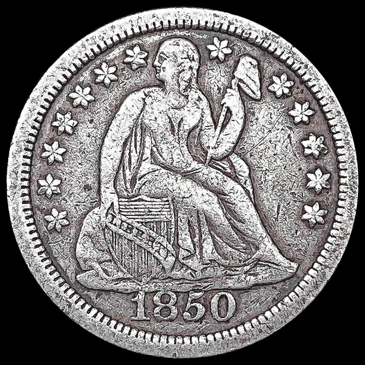 1850 Seated Liberty Dime NICELY CIRCULATED