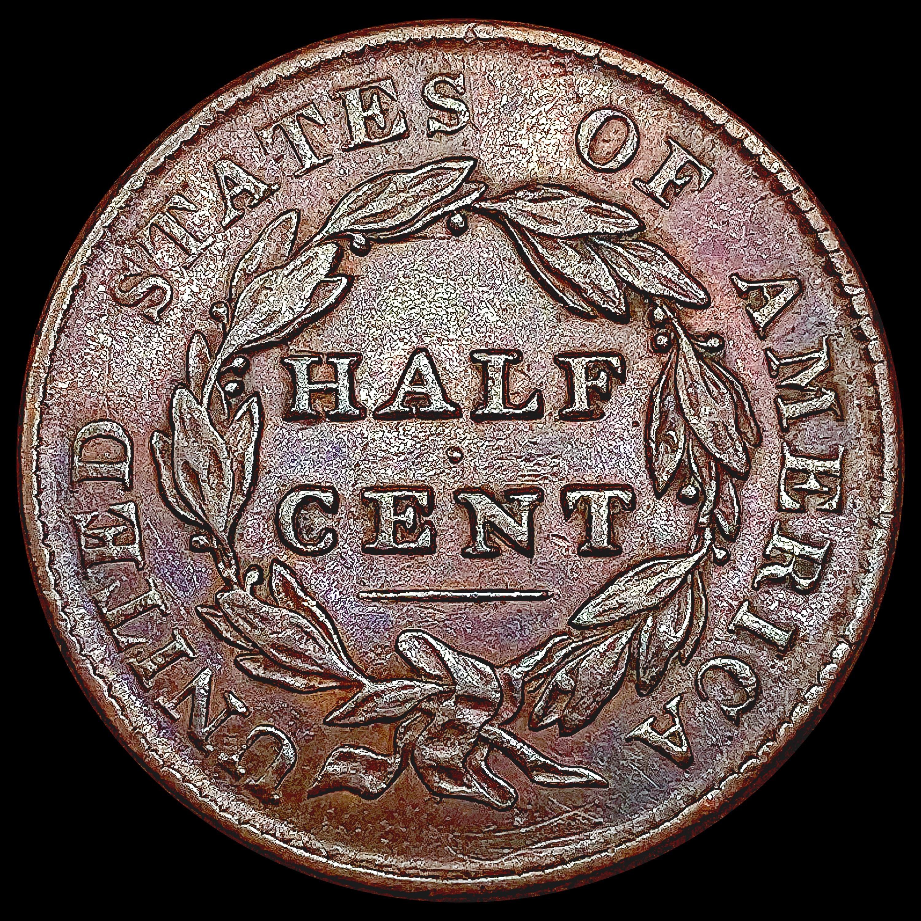 1828 13 Stars Classic Head Half Cent CLOSELY UNCIR