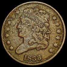 1833 Classic Head Half Cent LIGHTLY CIRCULATED