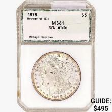 1878 Morgan Silver Dollar PCI MS61 REV 79 75% Whit