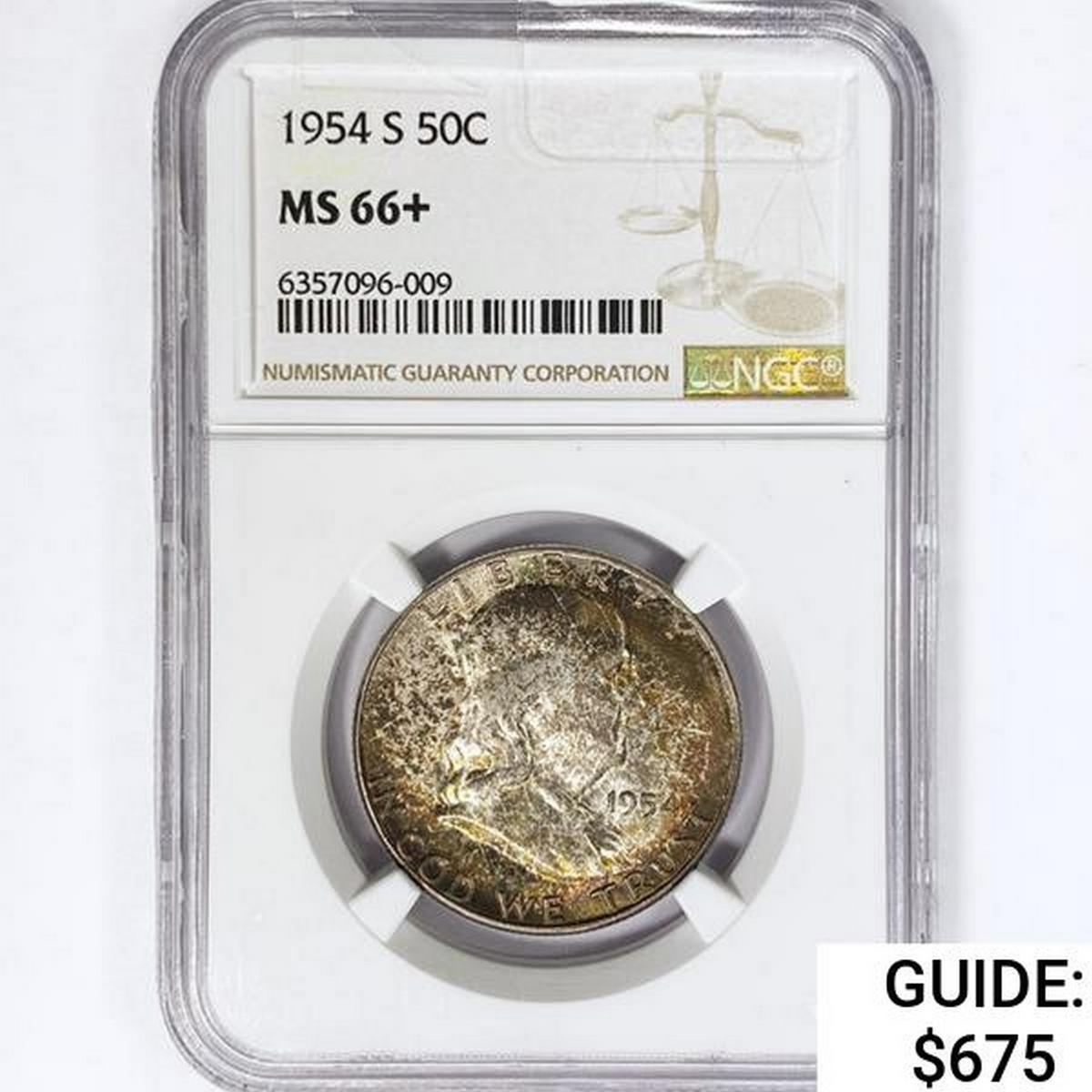 1954-S Franklin Half Dollar NGC MS66+