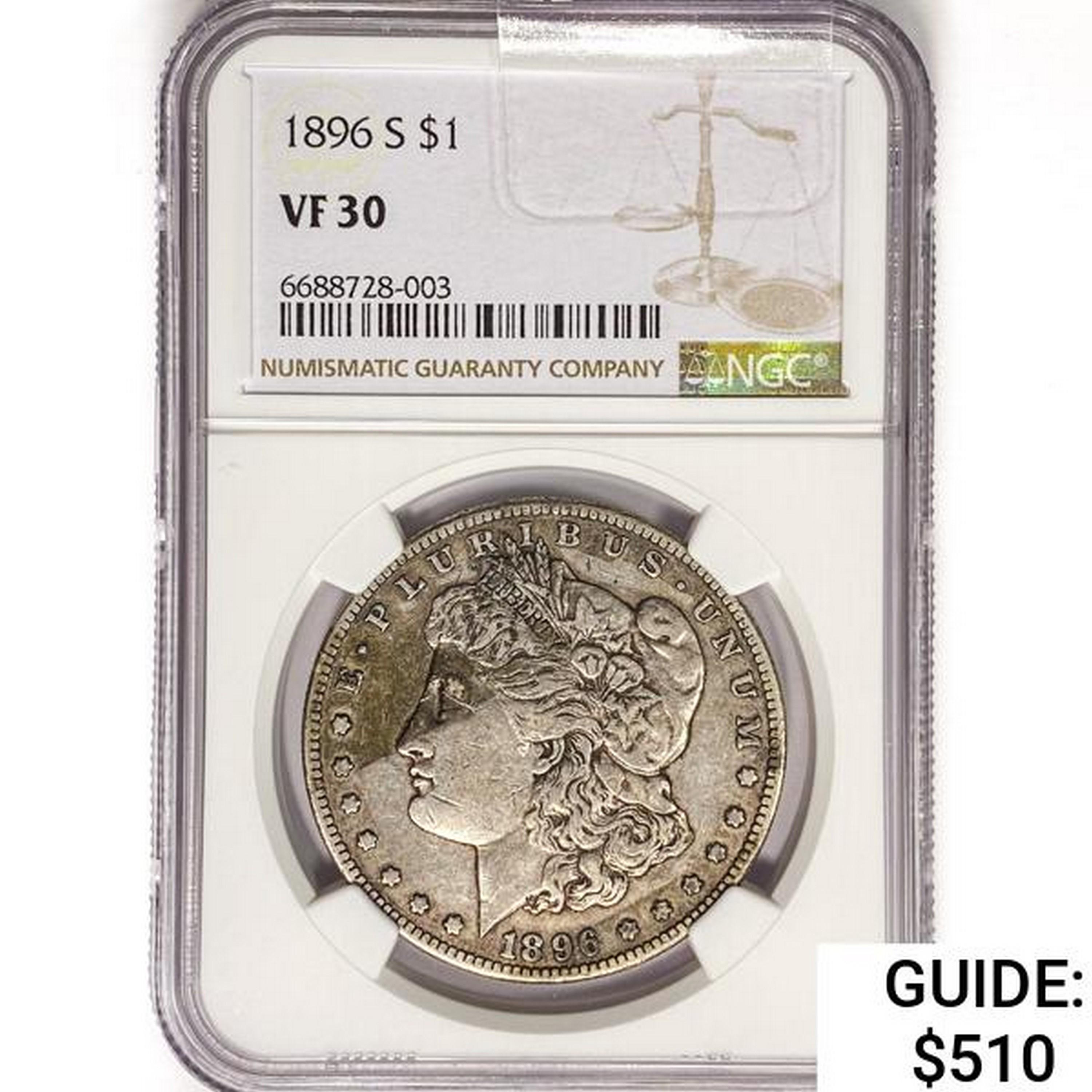 1896-S Morgan Silver Dollar NGC VF30