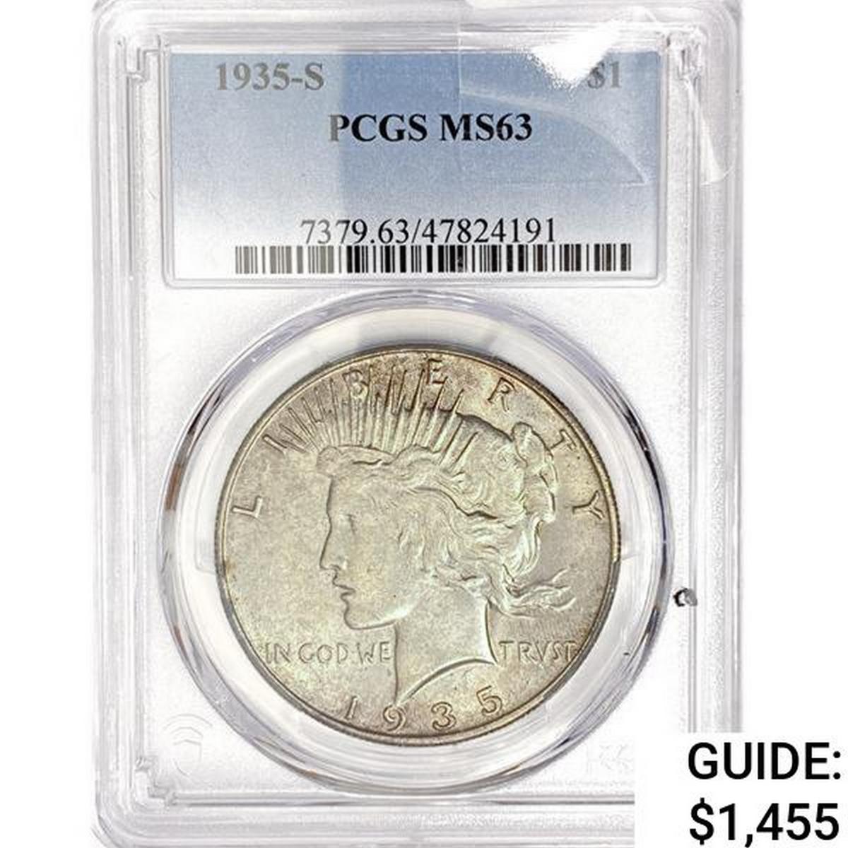 1935-S Silver Peace Dollar PCGS MS63