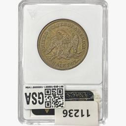 1846 Seated Liberty Half Dollar ANACS AU55 Tall Da