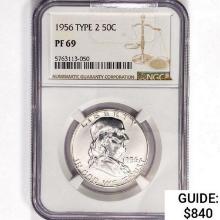 1956 Franklin Half Dollar NGC PF69 Type 2