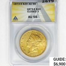 1873-S $20 Gold Double Eagle ANACS AU55 Closed 3