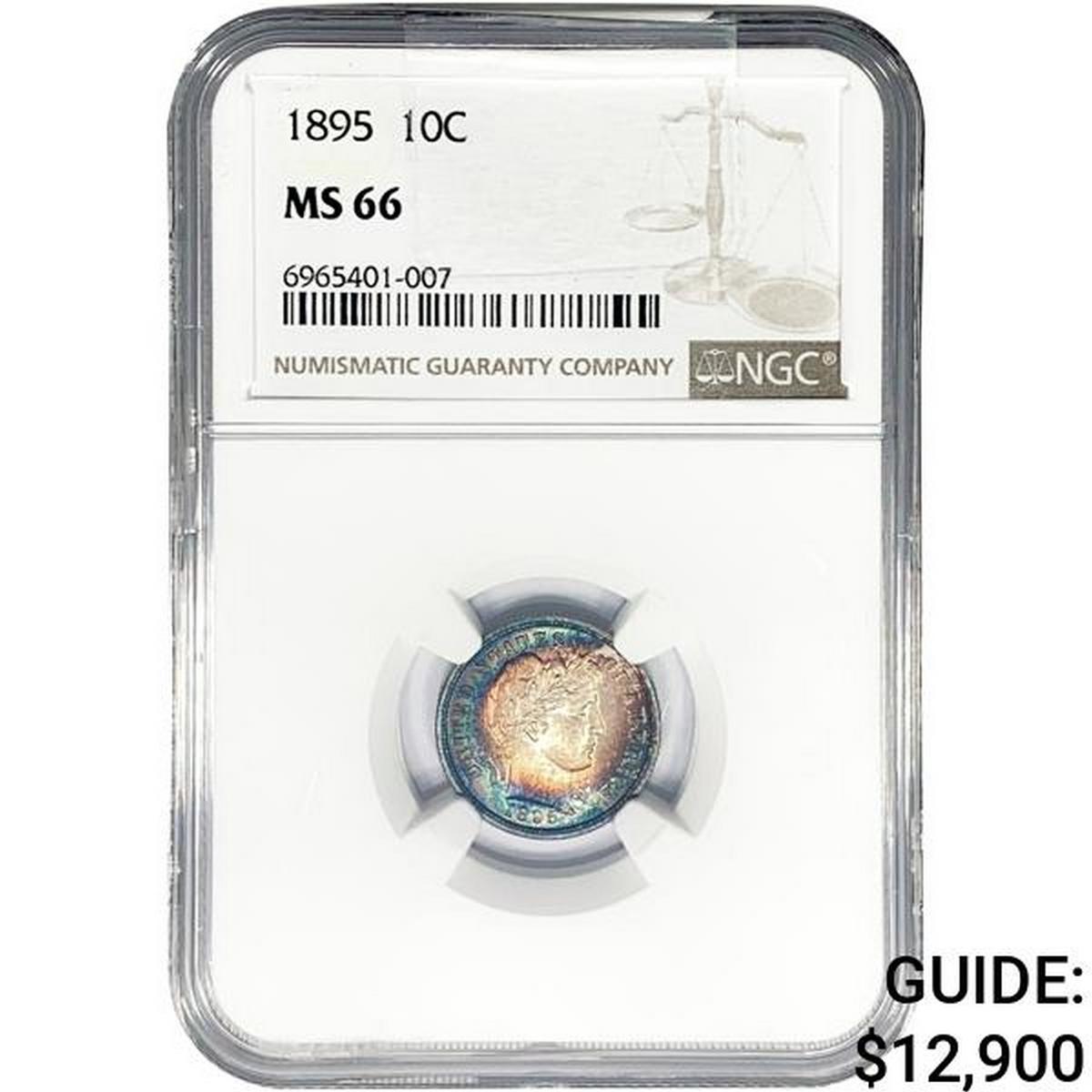 1895 Barber Dime NGC MS66