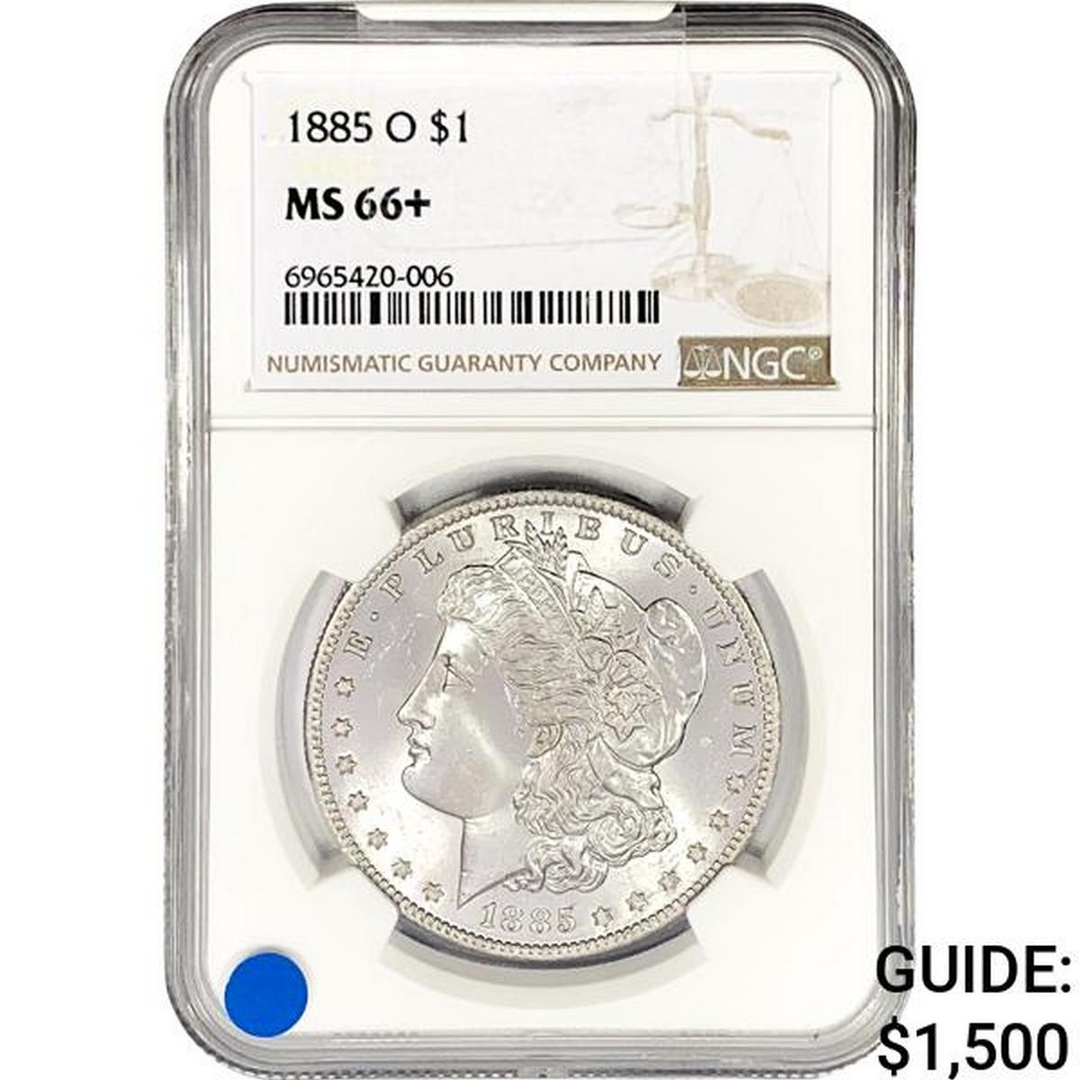 1885-O Morgan Silver Dollar NGC MS66+