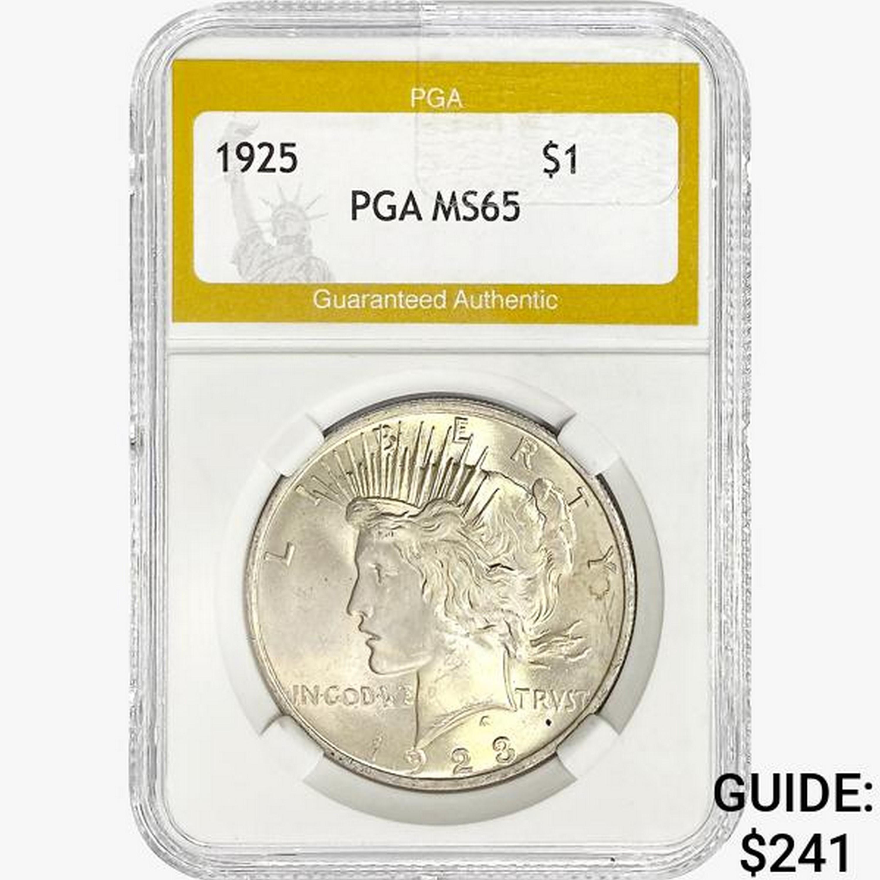 1925 Silver Peace Dollar PGA MS65