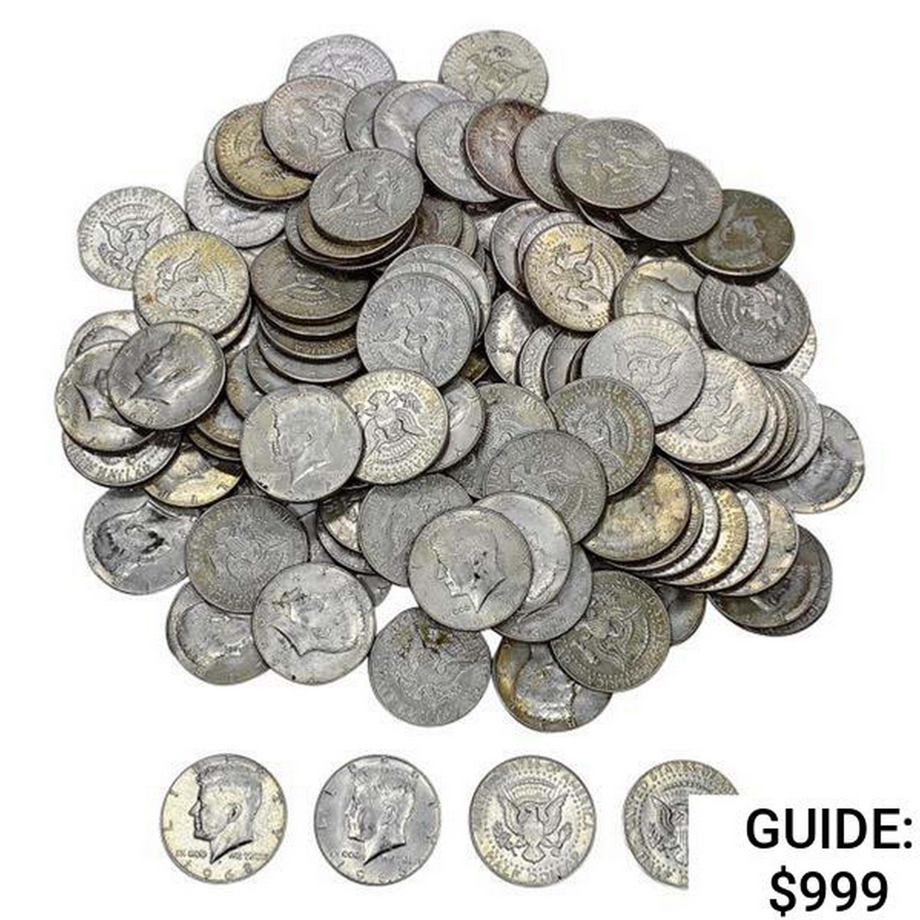 1966-1969 Bag of 40% Silver Kennedy Half Dollars [