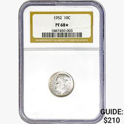 1952 Roosevelt Dime NGC PF68*