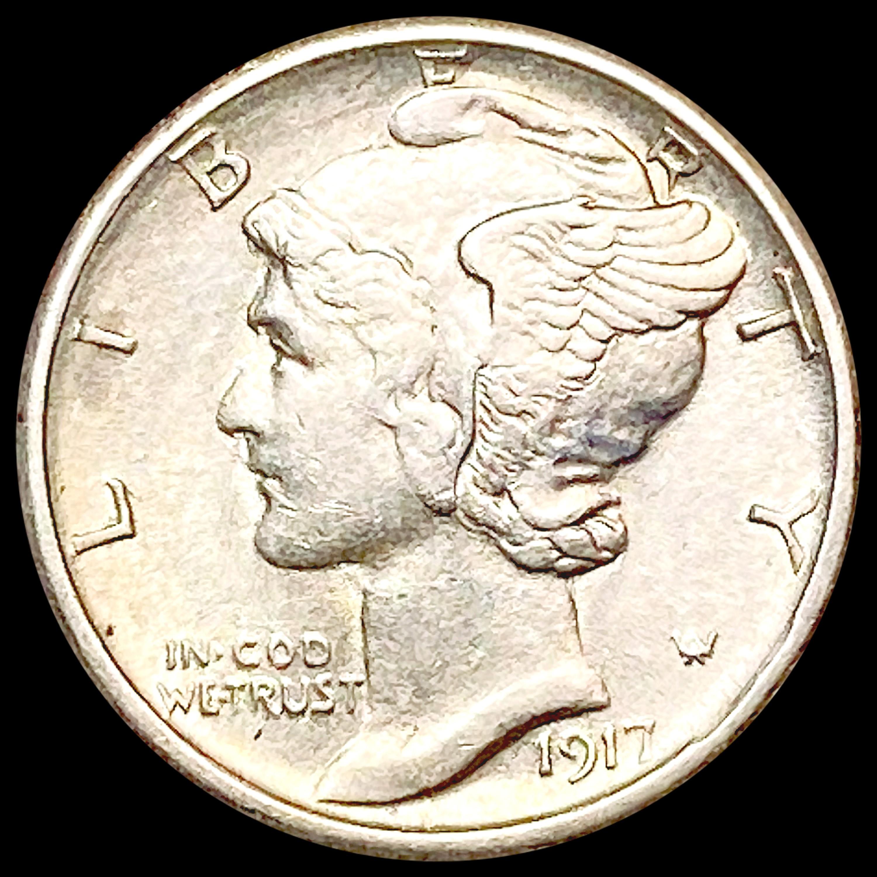 1917-S Mercury Dime CHOICE AU