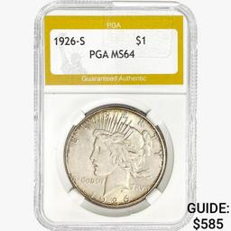 1926-S Silver Peace Dollar PGA MS64