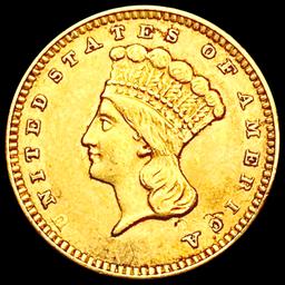 1856 Slant 5 Rare Gold Dollar CHOICE AU