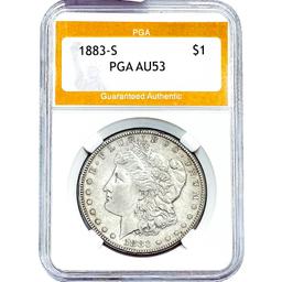 1883-S Morgan Silver Dollar PGA AU53