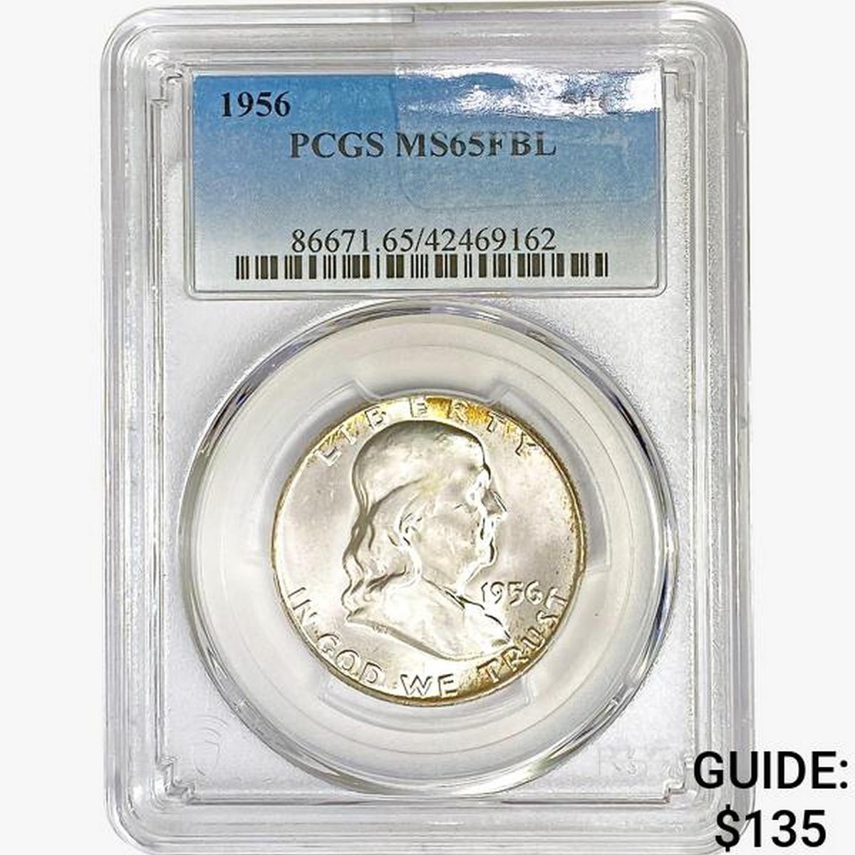 1956 Franklin Half Dollar PCGS MS65 FBL