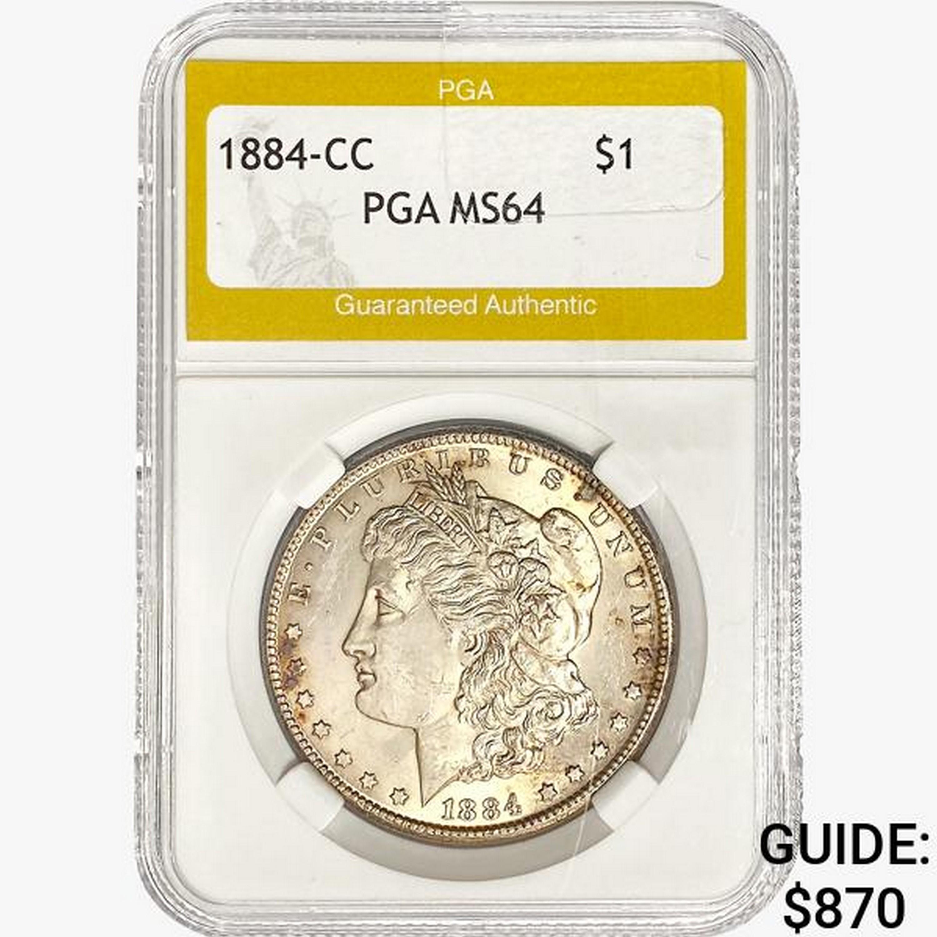 1884-CC Morgan Silver Dollar PGA MS64