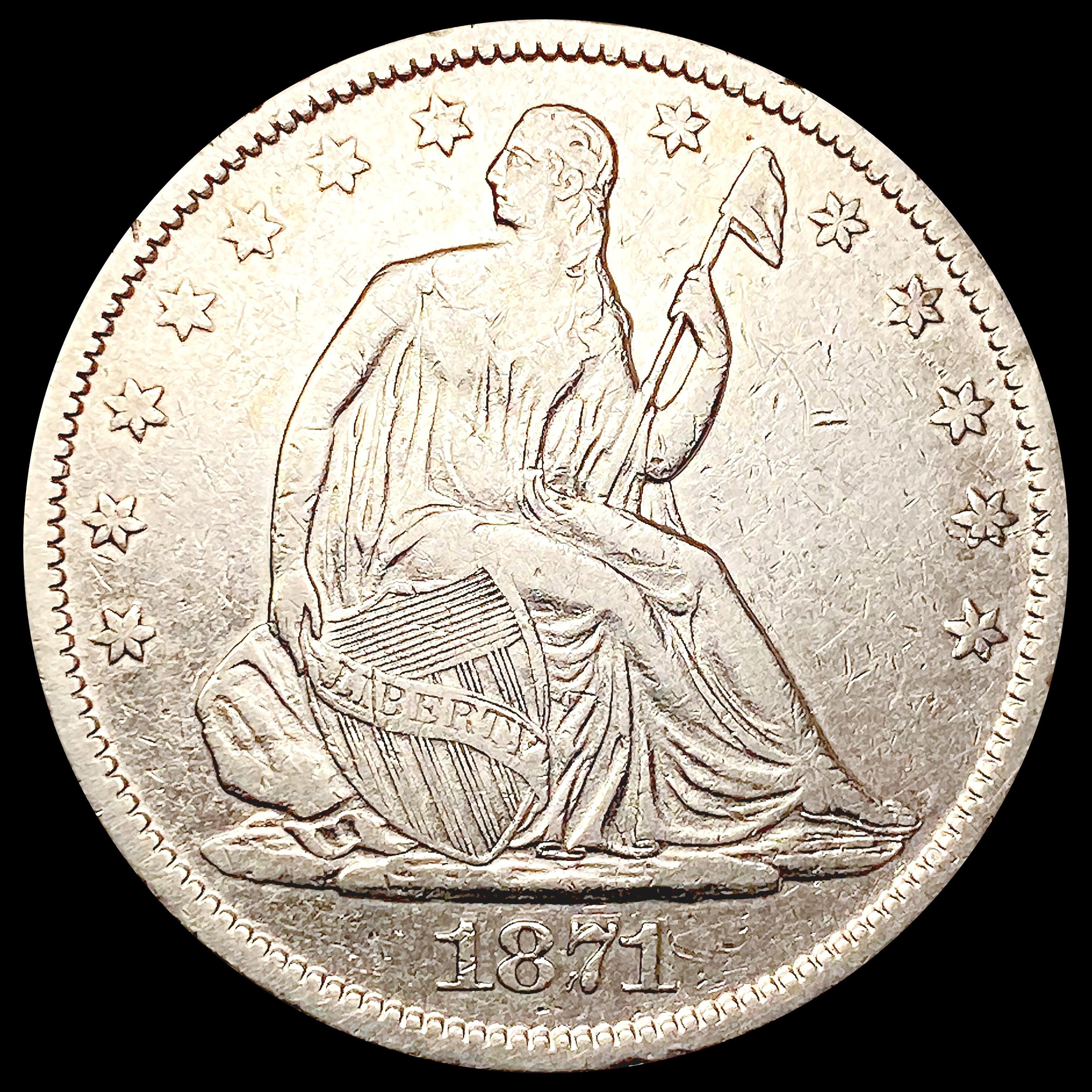 1871-S Seated Liberty Half Dollar LIGHTLY CIRCULAT