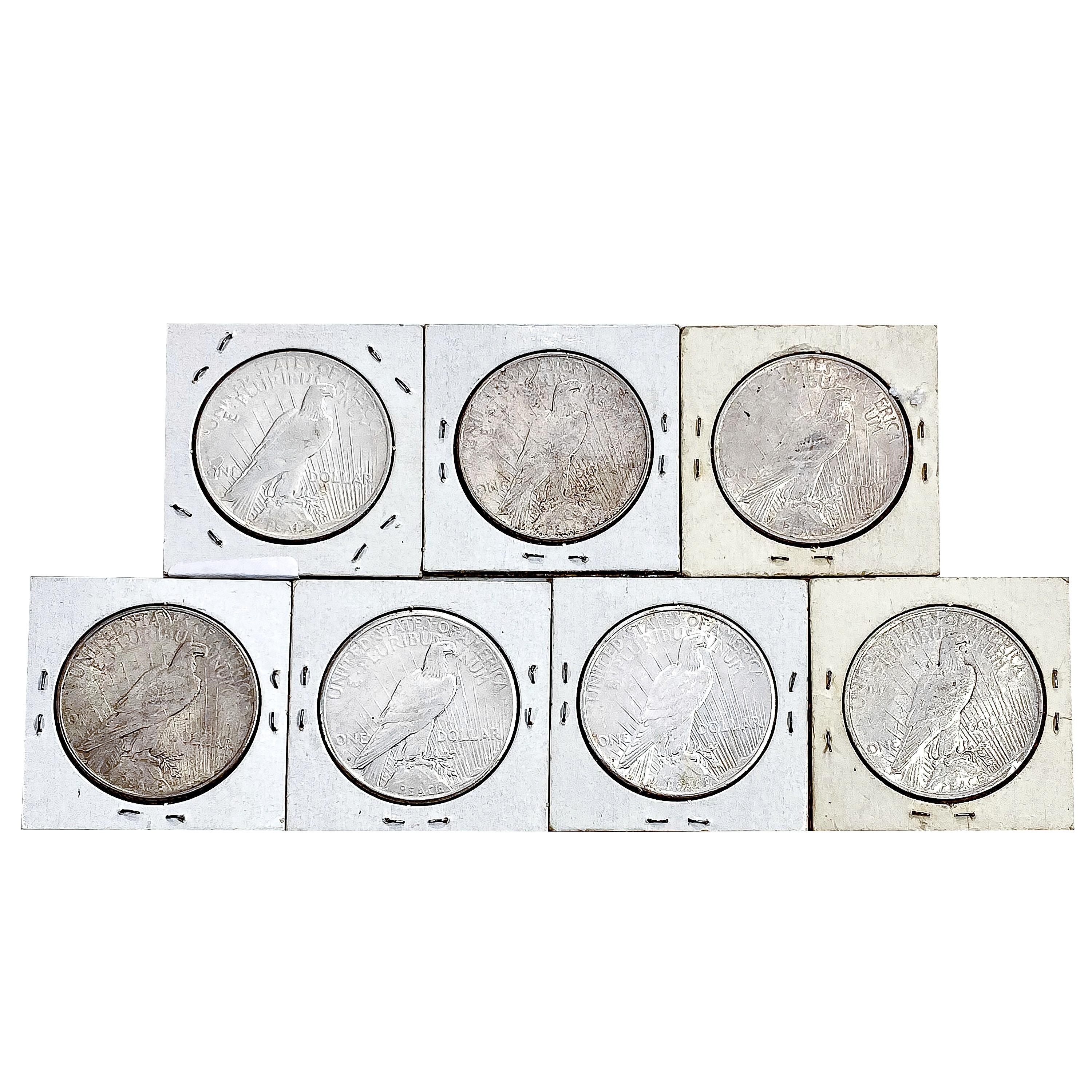 1922-1923 Silver Peace Dollars; Diff Mints [7 Coin