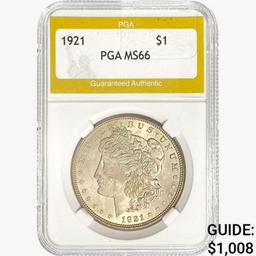 1921 Morgan Silver Dollar PGA MS66