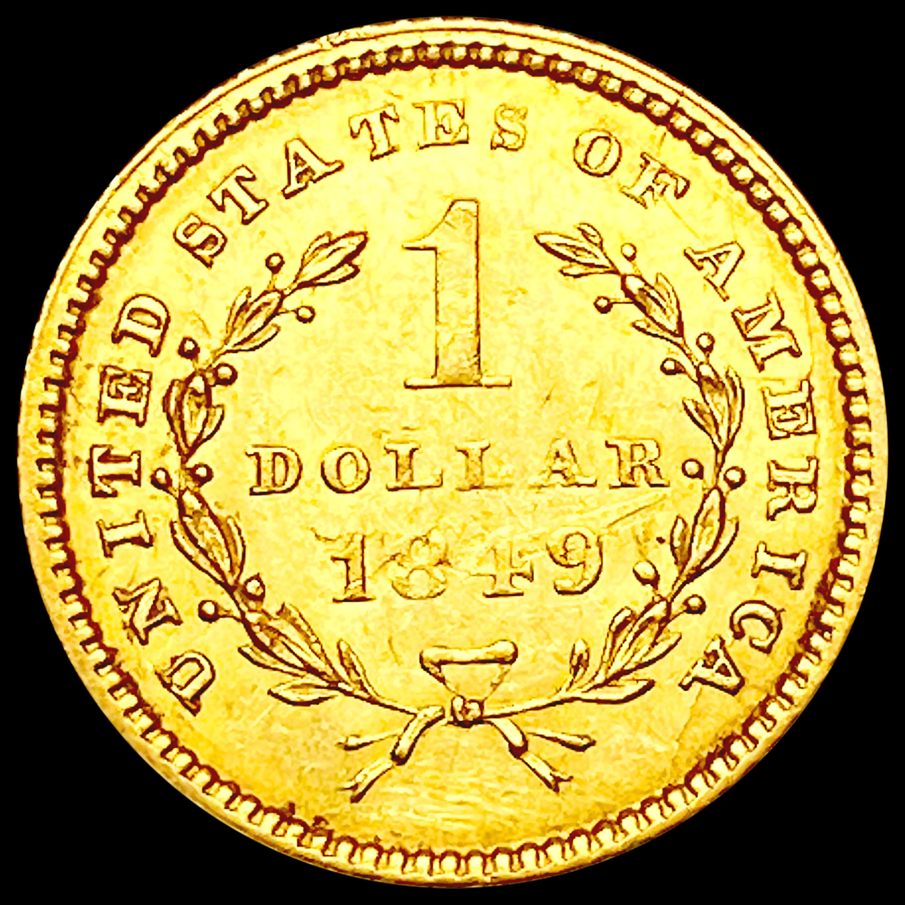 1849 Rare Gold Dollar CHOICE AU