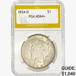 1934-D Silver Peace Dollar PGA MS64+