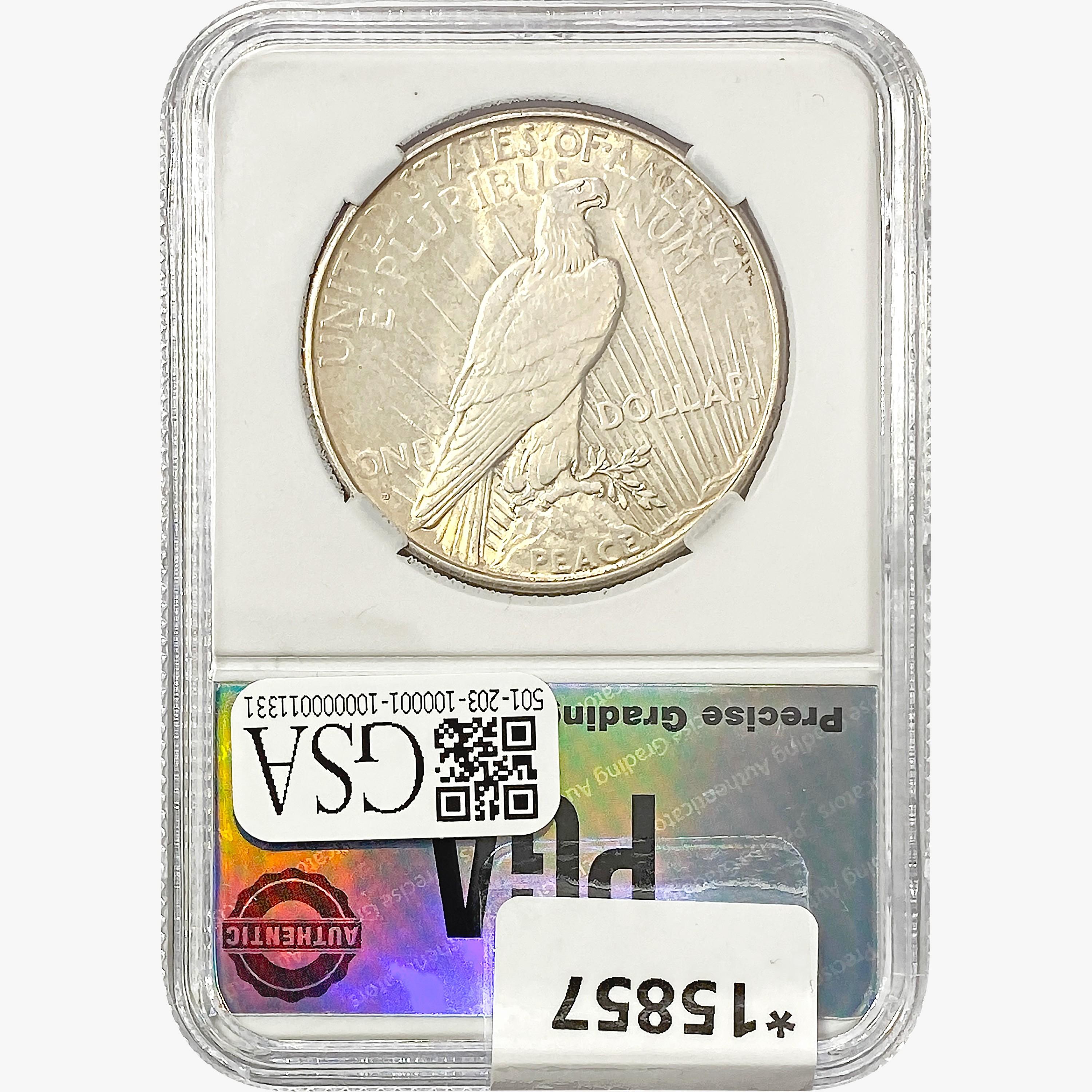 1934-D Silver Peace Dollar PGA MS64+