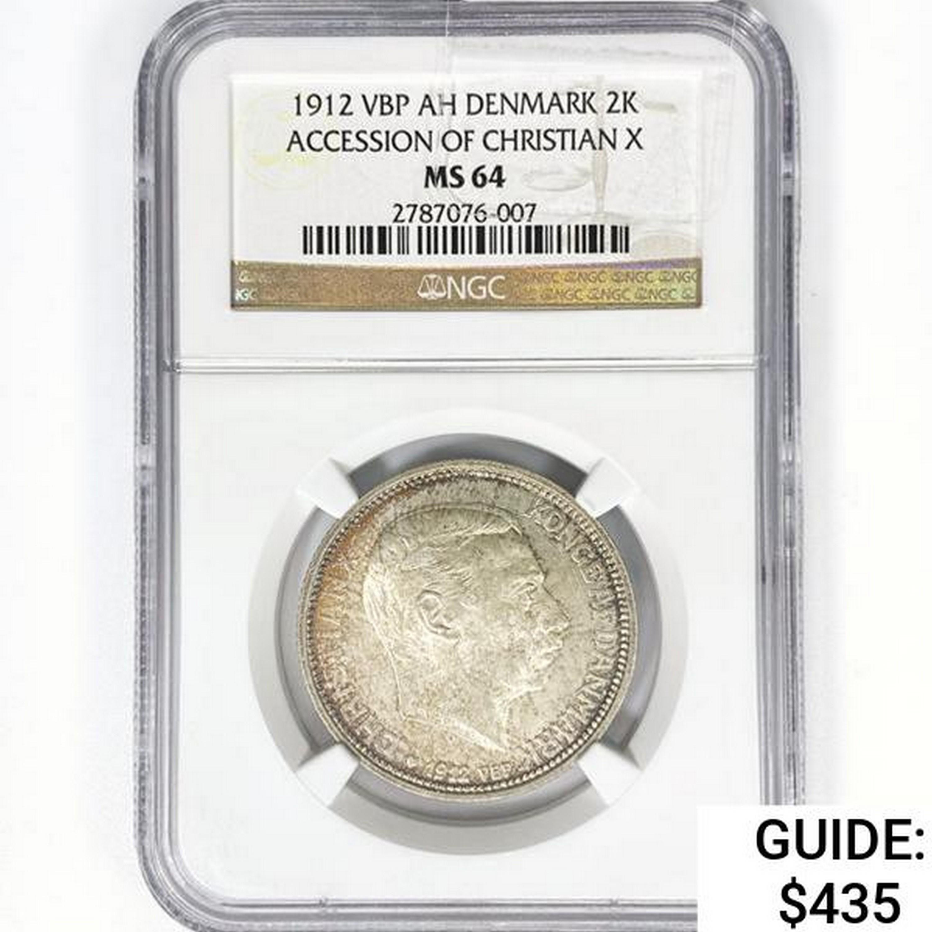 1912 VBP AH 2K 15g Denmark Silver NGC MS64